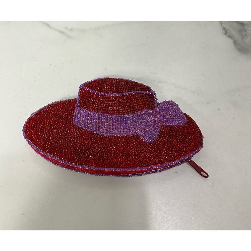RED HAT Society Beaded Coin Purse